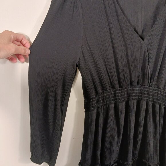 Altar'd State Black Tiered Mini Dress, "Lexley" Size Medium, Whimsey Goth, Party - Picture 8 of 16